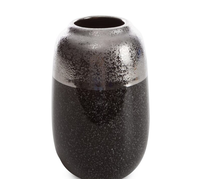 Wazon ceramiczny Leo srebrny 14 X 14 X 22 CM – do salonu i gabinetu