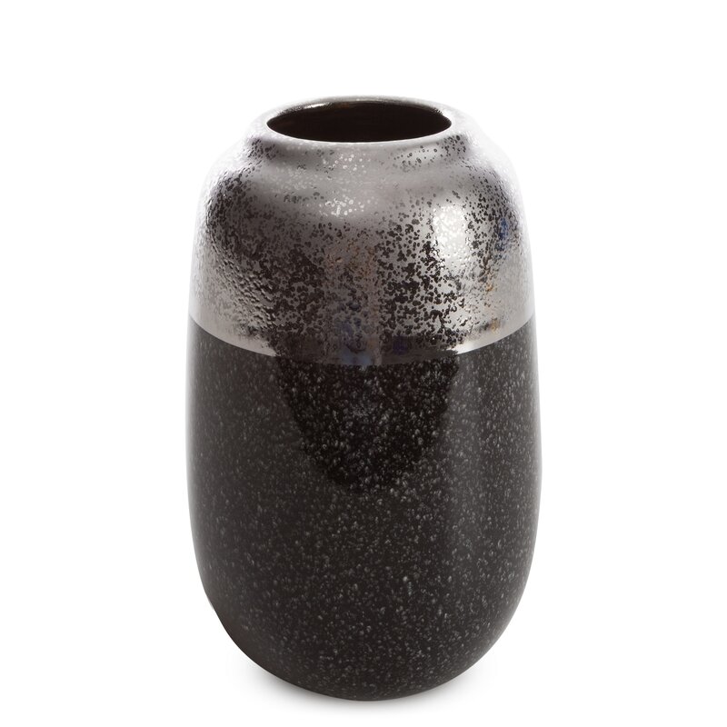 Wazon ceramiczny Leo srebrny 14 X 14 X 22 CM – do salonu i gabinetu