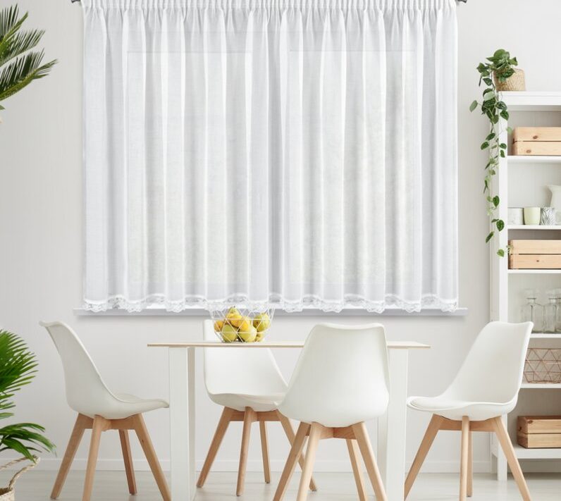Firana gotowa na taśmie Suzan biała 350 X 150 CM – do salonu i sypialni