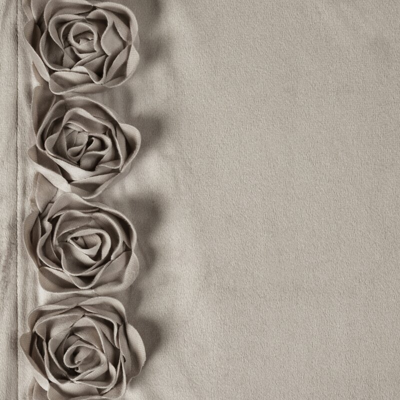 ZASŁONA GOTOWA ROSES 14 NA TAŚMIE 140 X 270 CM BEŻOWY