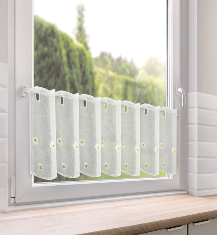 Firana gotowa Bellis biała 150 x 40 cm – rozprasza światło