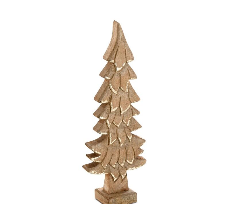 Figurka świąteczna drewniana jasnobrązowa 15 x 5 x 41 cm – idealna dekoracja