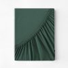 Prześcieradło jersey ciemnozielone 90 x 200 x 25 cm – miękkie i oddychające
