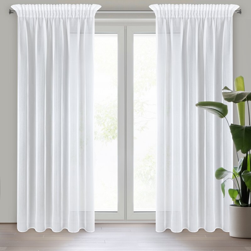 Firana gotowa Mirea biały 140 x 270 cm – rozjaśnia wnętrze