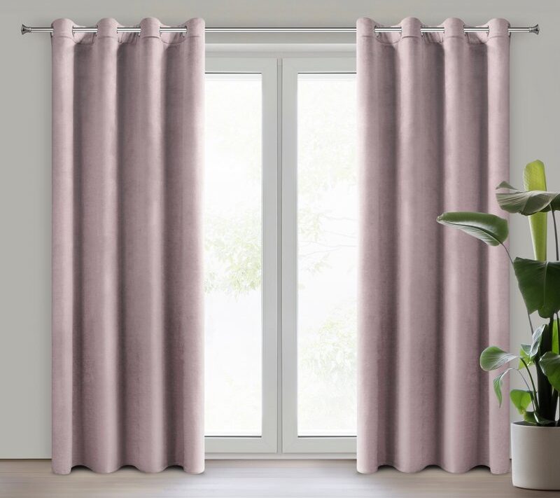 Zasłona gotowa D91 Rosa pudrowy róż 140 X 250 cm – delikatnie filtruje światło