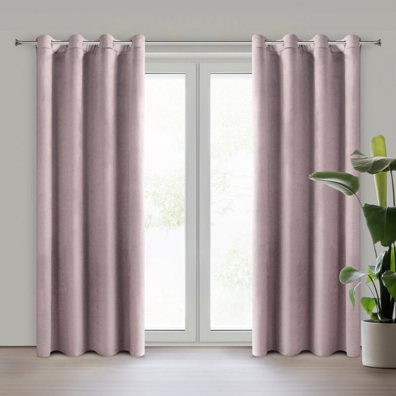 Zasłona gotowa D91 Rosa pudrowy róż 140 X 250 cm – delikatnie filtruje światło