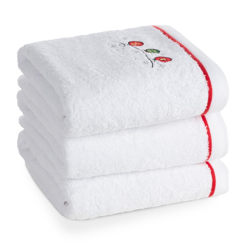 Ręcznik świąteczny Gerda2 biały 70 x 140 cm – 100% bawełna
