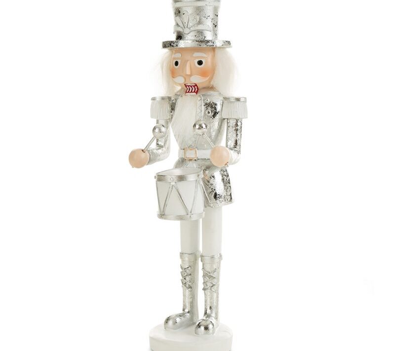 Figurka świąteczna biała 8 x 7 x 25 cm – dekoracja na święta