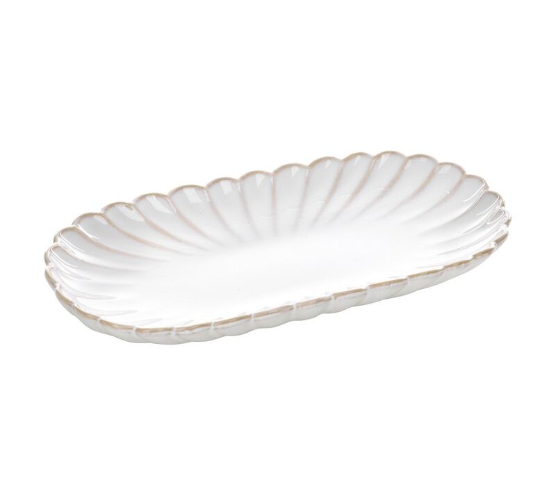 Patera ceramiczna Avril kremowa 23 x 12 x 3 cm – na stół i komodę