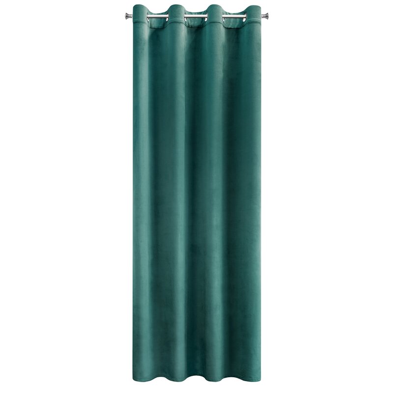 Zasłona gotowa Darla ciemnoturkusowa 140 x 250 cm – zaciemniająca welwetowa