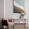 Obraz ręcznie malowany abstrakcyjny miętowy 70 X 100 CM – dla świeżych wnętrz