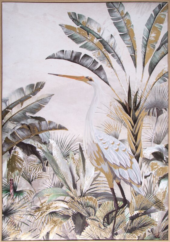 Obraz ręcznie malowany egzotyczny motyw biały 50 X 70 cm – ożywia wnętrze