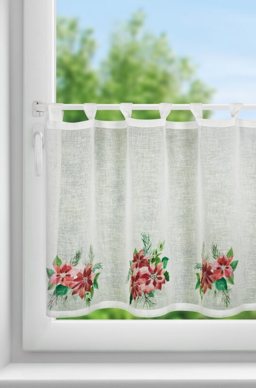 Zasłona świąteczna biała 150x60 cm – łatwa w czyszczeniu