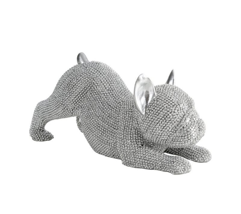 Figurka ceramiczna Eldo srebrna 19 x 8 x 9 cm – dodaje blasku wnętrzu