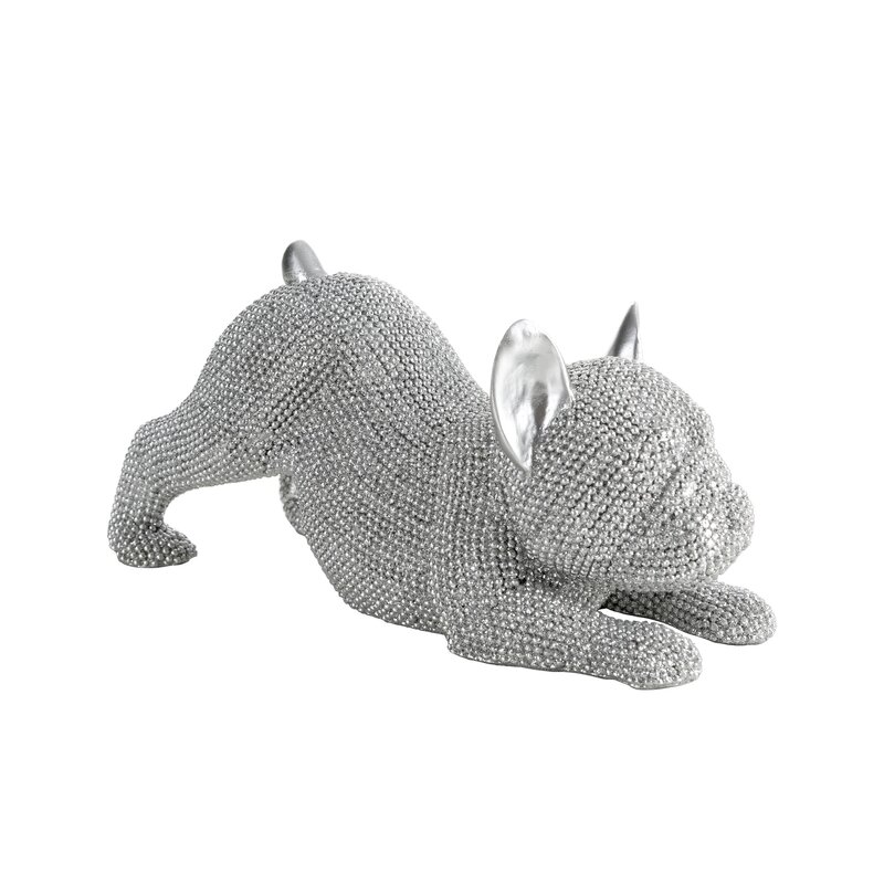 Figurka ceramiczna Eldo srebrna 19 x 8 x 9 cm – dodaje blasku wnętrzu