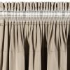 Zasłona welwetowa gotowa AURA z falbanami na taśmie beżowa 140 X 270 CM – welwetowa miękkość