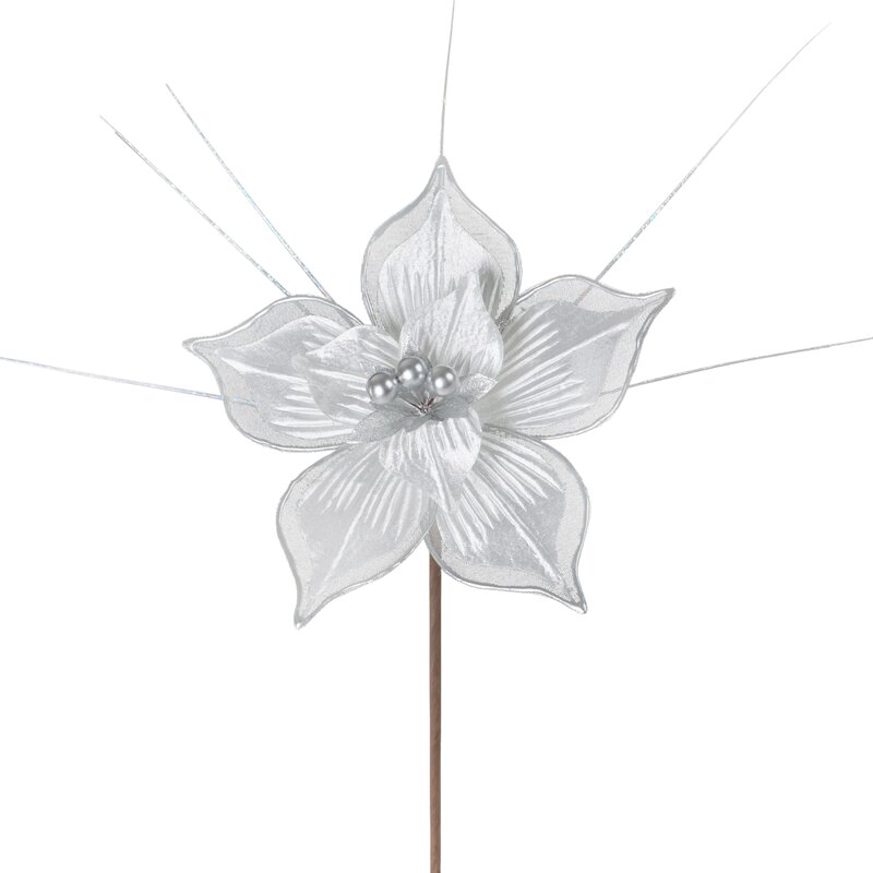 KWIAT ŚWIĄTECZNY 190A O 21 CM BIAŁY