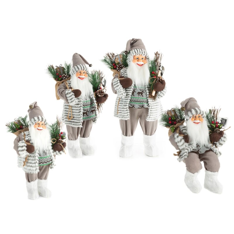 Figurka bożonarodzeniowa Mikołaj biały 27 x 16 x 40 cm – idealna dekoracja
