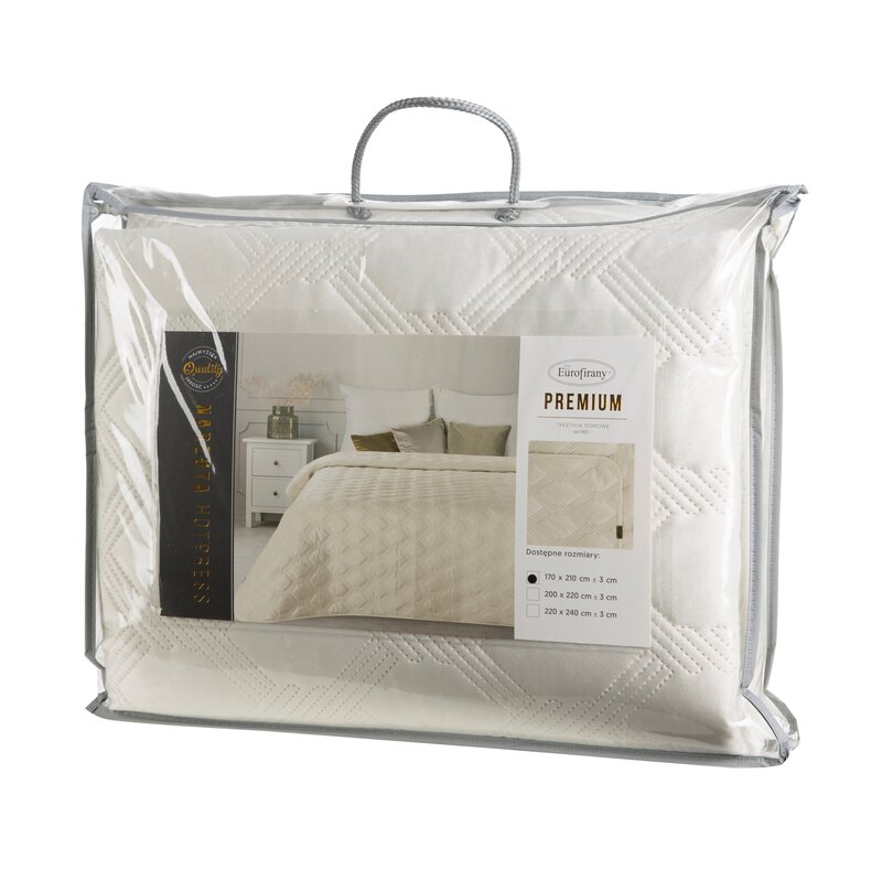 Narzuta velvet Sofia kremowa 170 x 210 cm – wprowadza przytulność