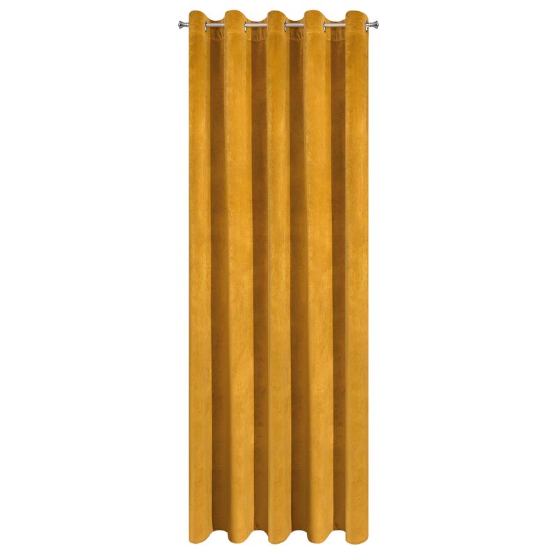 Zasłona gotowa musztardowa 140 x 250 cm – zaciemnia wnętrze