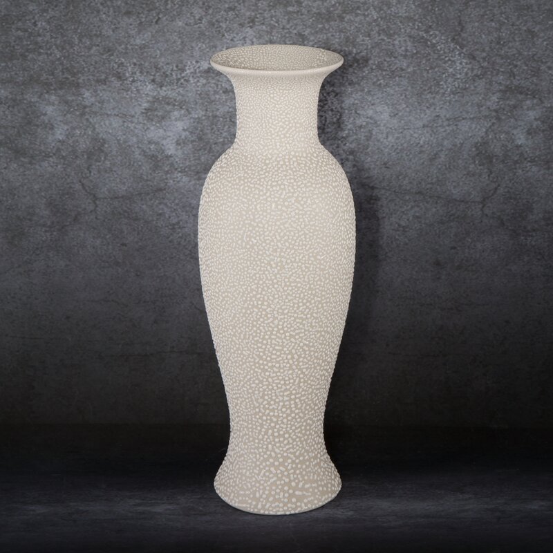 Wazon ceramiczny RISO kremowy 14 x 14 x 40 cm – na suszone kwiaty