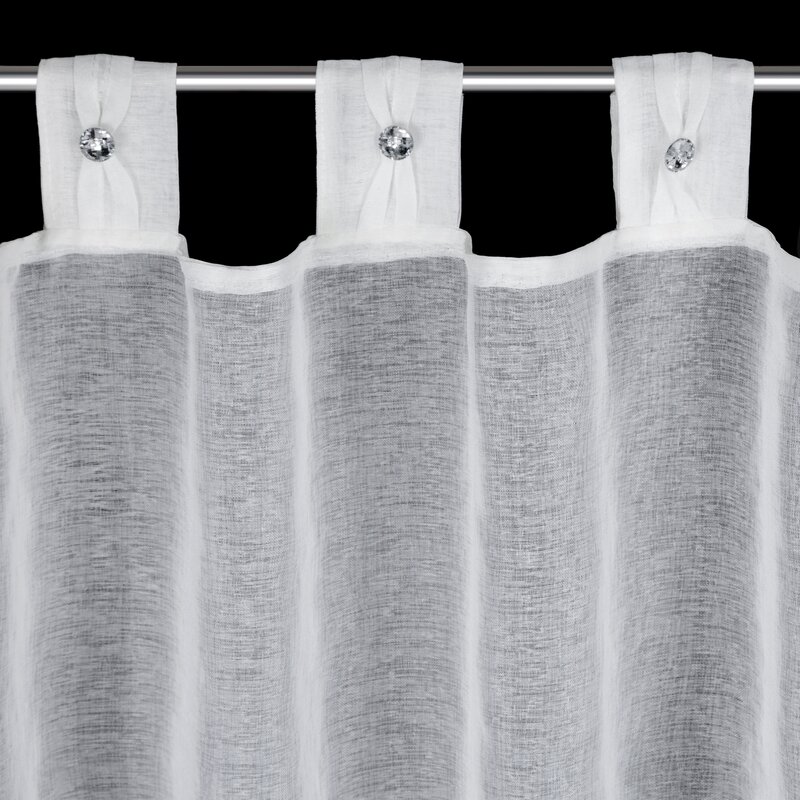 Firana gotowa Sevilla na szelkach biała 150 X 90 cm – idealna do kuchni, łazienki