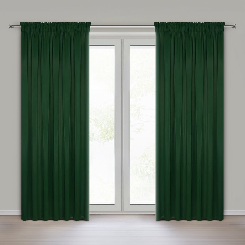 Zasłona gotowa zielona 140 x 270 cm – zaciemniająca sypialnię