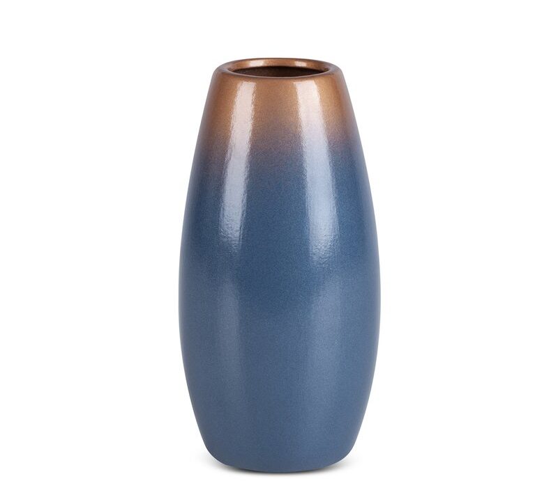 Wazon ceramiczny Nessa niebieski 11 x 22 cm – na susze i kwiaty