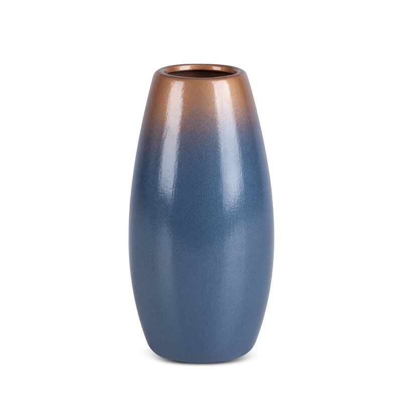 Wazon ceramiczny Nessa niebieski 11 x 22 cm – na susze i kwiaty