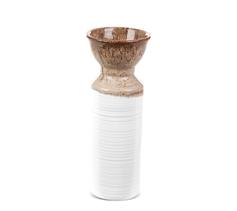 Wazon ceramiczny Erina biały fi 10 x 25 cm – na susze i kwiaty