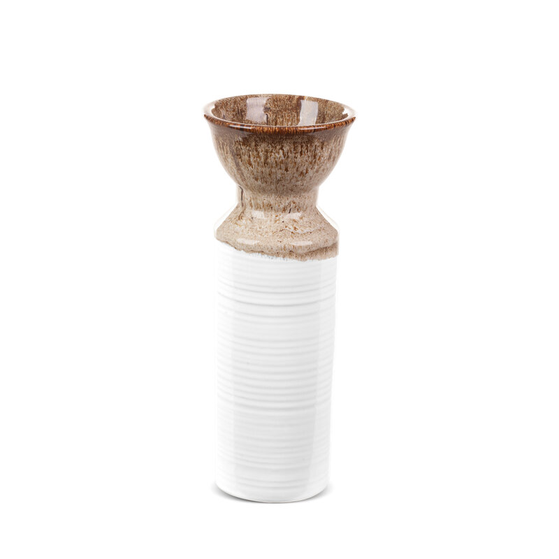 Wazon ceramiczny Erina biały fi 10 x 25 cm – na susze i kwiaty