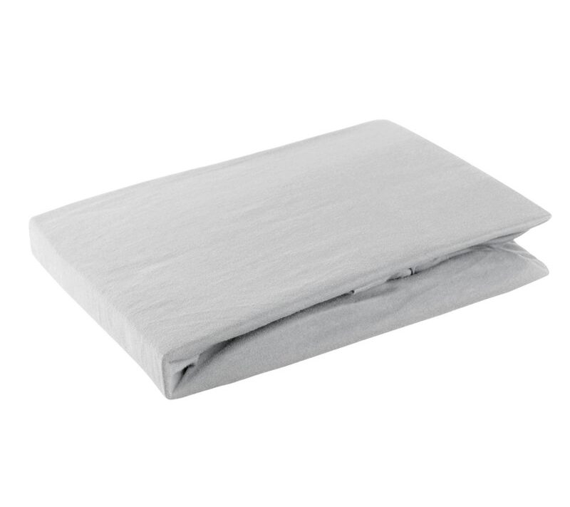 Prześcieradło z gumką jersey jasnoszare 240 x 220 x 30 cm – miękkie i wygodne