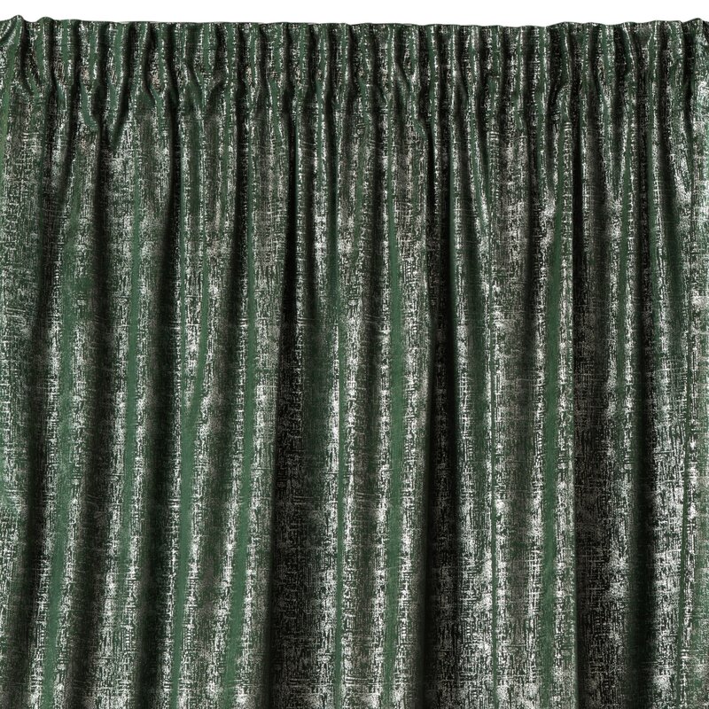 Zasłona gotowa D91 Cypr zielona 140 X 270 CM – welwetowa z subtelnym nadrukiem
