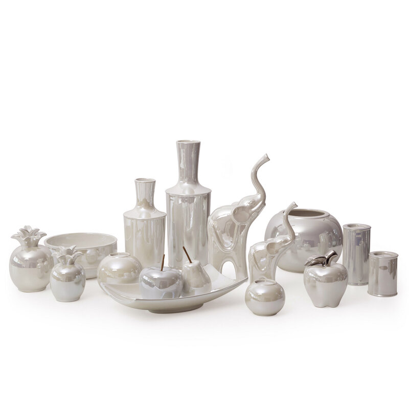 Wazon ceramiczny perłowy fi 22 x 16 cm – do dekoracji salonu