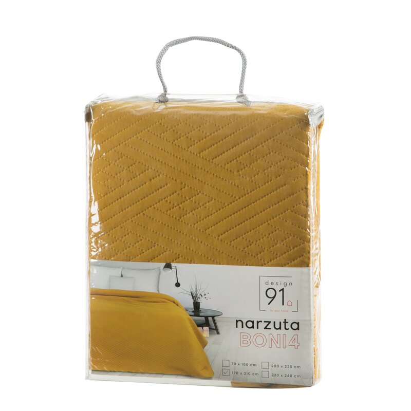 Narzuta Boni musztardowa 170 x 210 cm – ochrona i ciepło
