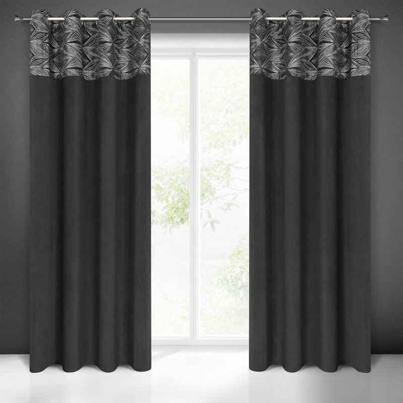Zasłona welwetowa Ariana czarna 140 X 250 cm – zapewnia prywatność
