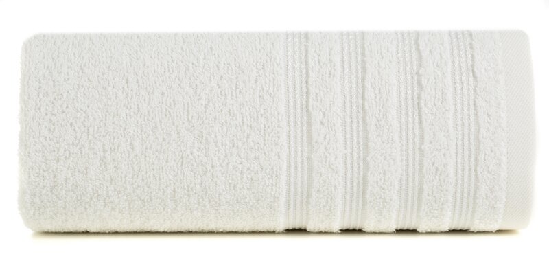Ręcznik kąpielowy 70X140 cm bawełniany kolor kremowy z ozdobną bordiurą 380 g/m2 SABA – miękki i chłonny