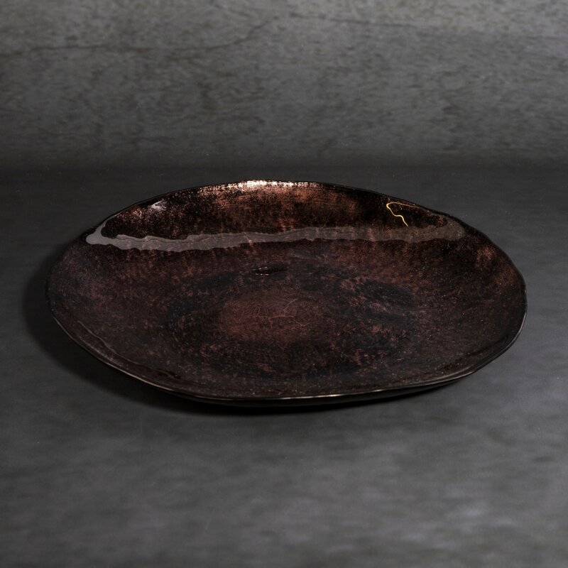 Patera szklana Pati brązowa fi 20 x 2 cm – stylowa dekoracja stołu