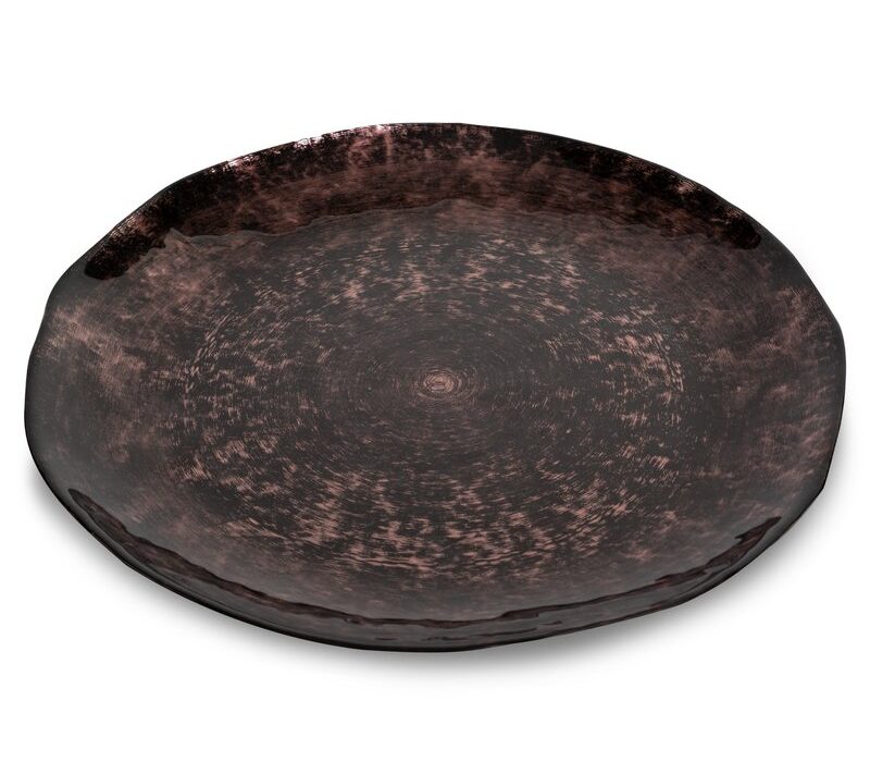 Patera szklana Pati brązowa fi 31 x 2 cm – idealna na przekąski