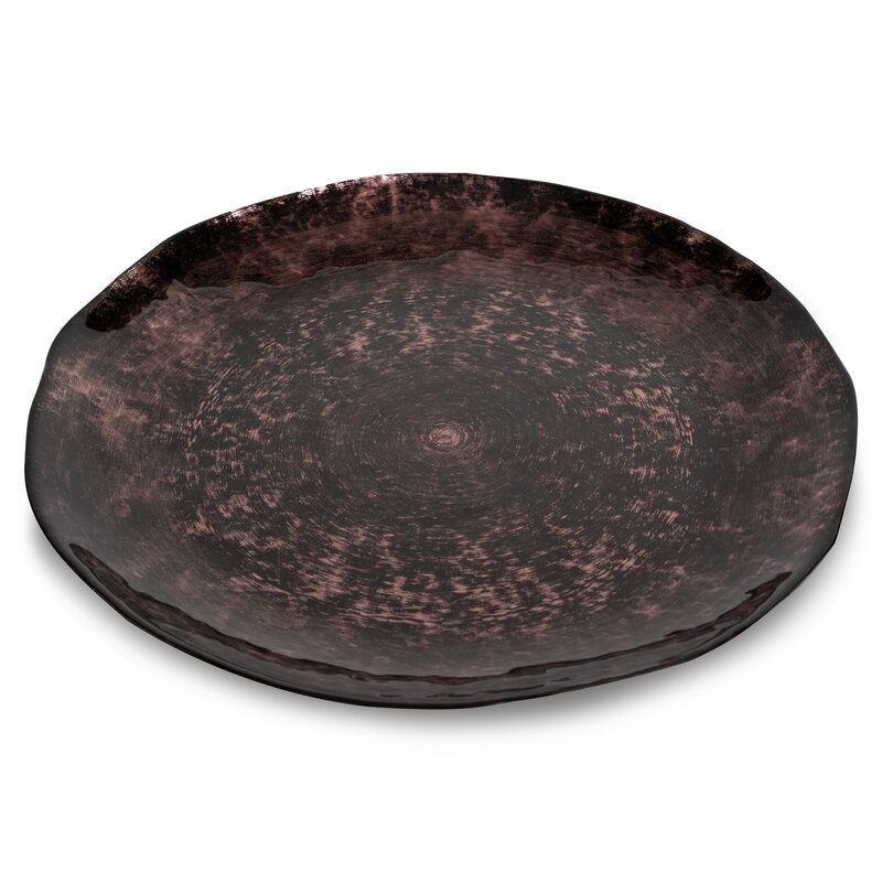 Patera szklana Pati brązowa fi 31 x 2 cm – idealna na przekąski