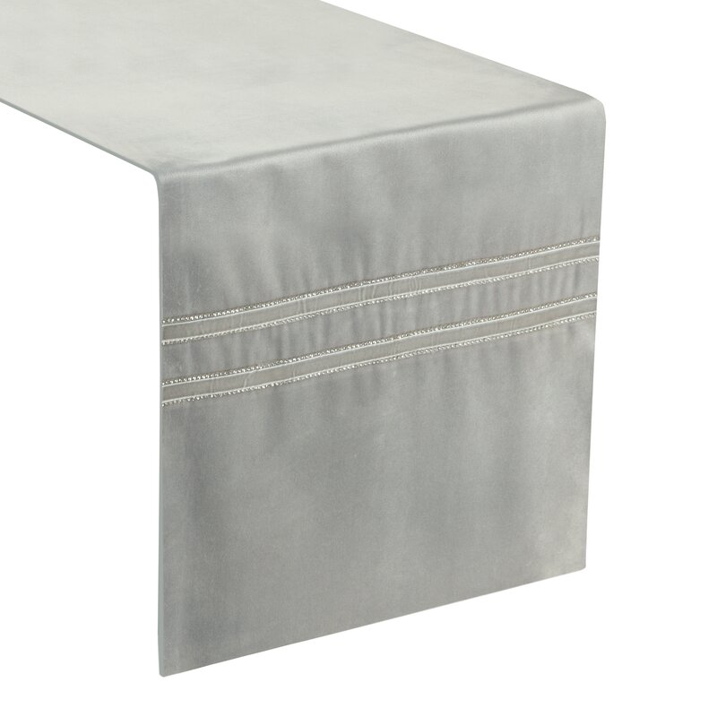 OBRUS GLEN 3 35 X 220 CM SREBRNY