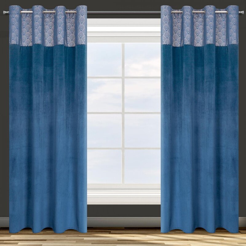 Zasłona gotowa D91 AGNES granatowa 140 X 250 cm – miękki welwet