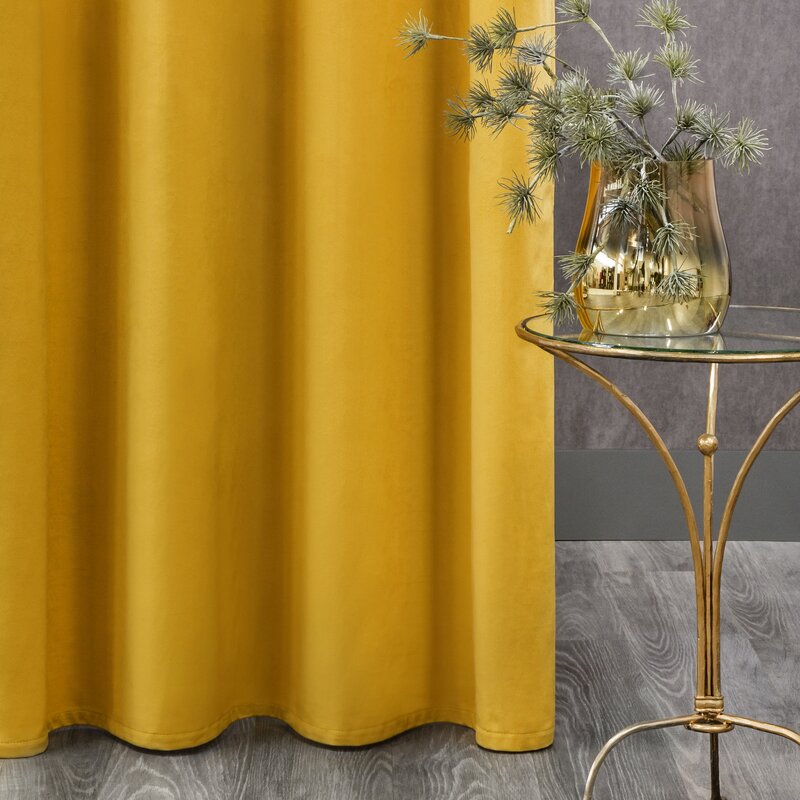 Zasłona gotowa musztardowa 140 x 250 cm – wprowadza ciepło