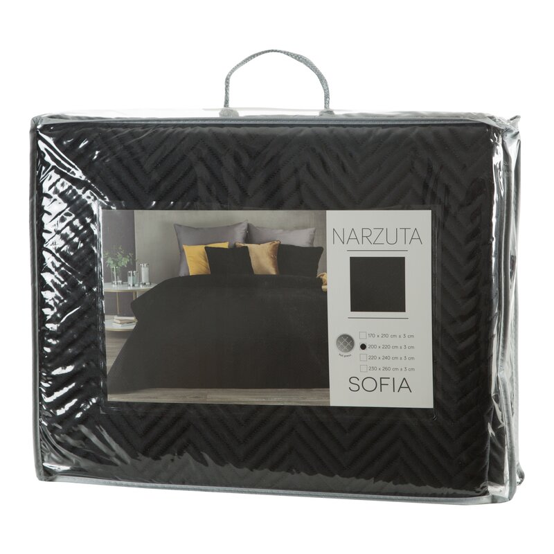Narzuta Velvet Sofia czarna 170 x 210 cm – dodaje przytulności