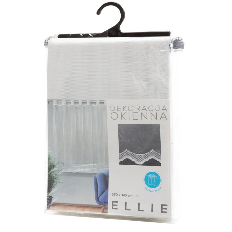 Firana gotowa Ellie biała 350 x 145 cm – rozjaśnia wnętrze