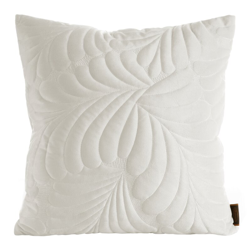 Poszewka welwetowa RIA4 kremowa 45 X 45 CM – pikowana tekstura