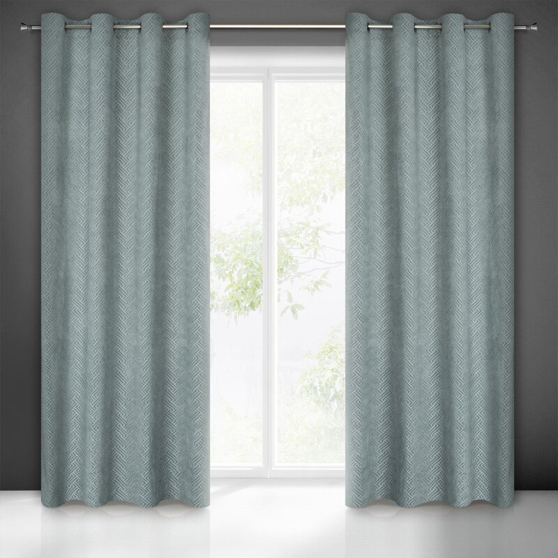 Zasłona velvetowa Isla stalowa 140 X 250 cm – miękka i trwała