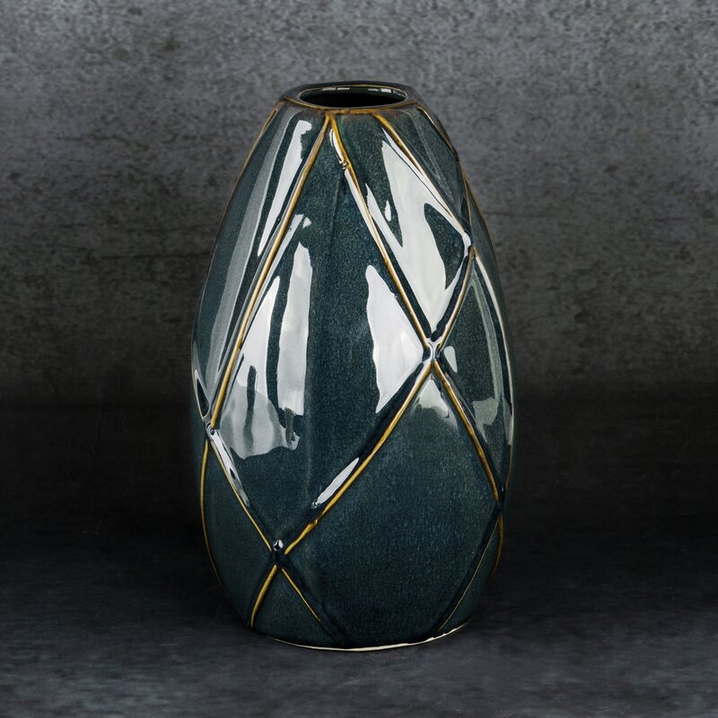 Wazon ceramiczny TEO turkusowy 12 x 20 cm – idealny na kwiaty