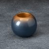 Świecznik ceramiczny Nessa niebieski fi 10 x 9 cm – do salonu i sypialni