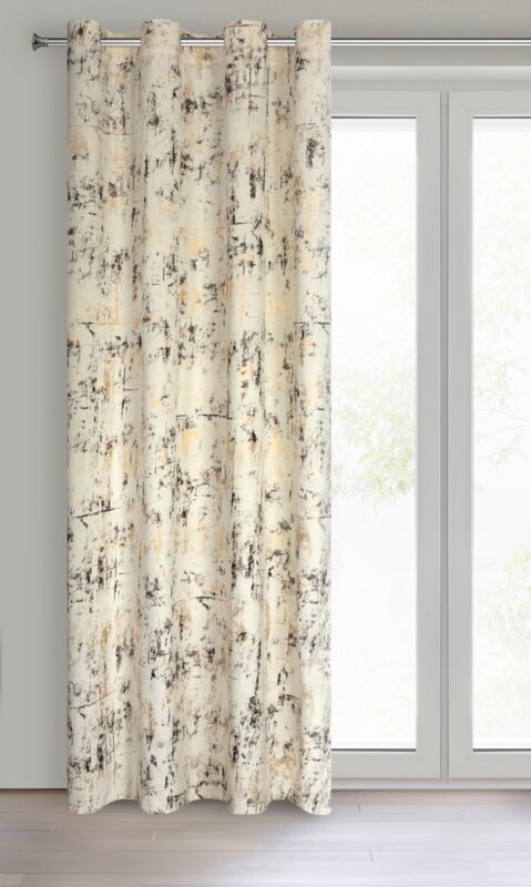 Zasłona gotowa welwetowa kremowa 140 x 250 cm – zaciemnia pomieszczenie